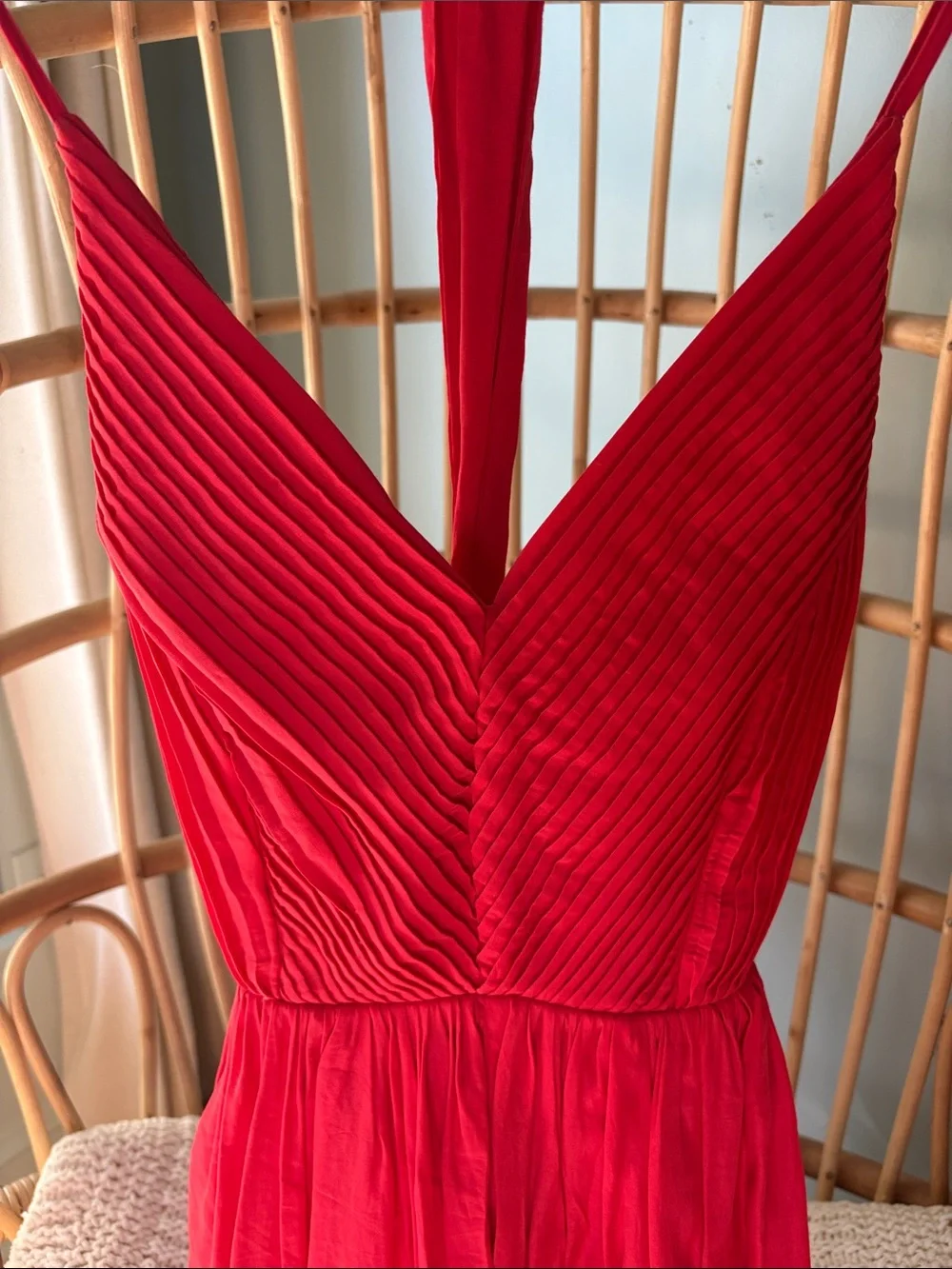 DO+BE Red/Orange Pleated Romper Dress
